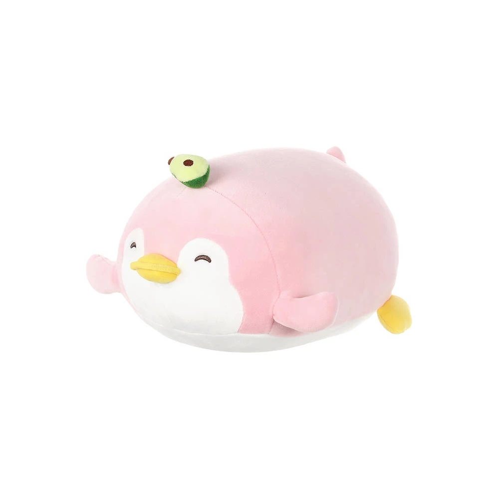Miniso Pluchen Liggende Pinguïn Met Avocado - Roze 1 Miniso Pluchen Liggende Pinguïn Met Avocado - Roze