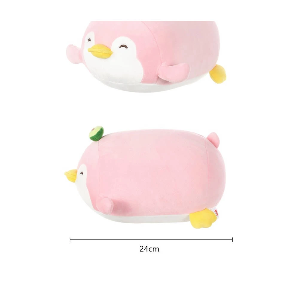 Miniso Pluchen Liggende Pinguïn Met Avocado - Roze 3 Miniso Pluchen Liggende Pinguïn Met Avocado - Roze - Afbeelding 3