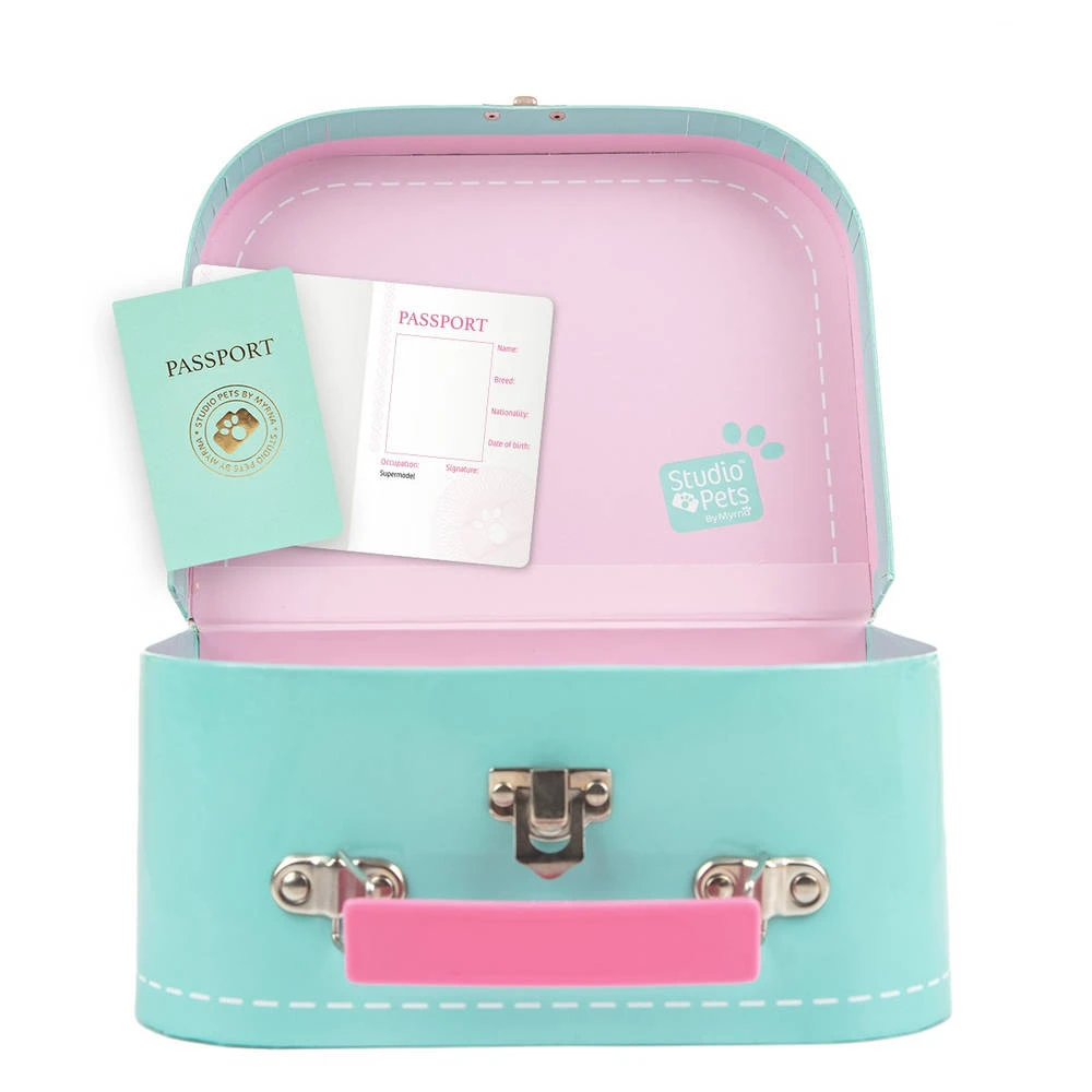 No Brand Studio Pets Koffertje Voor 16 Cm Knuffels - Turquoise 2 No Brand Studio Pets Koffertje Voor 16 Cm Knuffels - Turquoise - Afbeelding 2