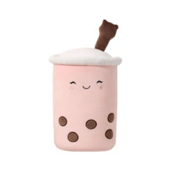 Miniso Pluchen Milk Tea Met Rietje - Roze